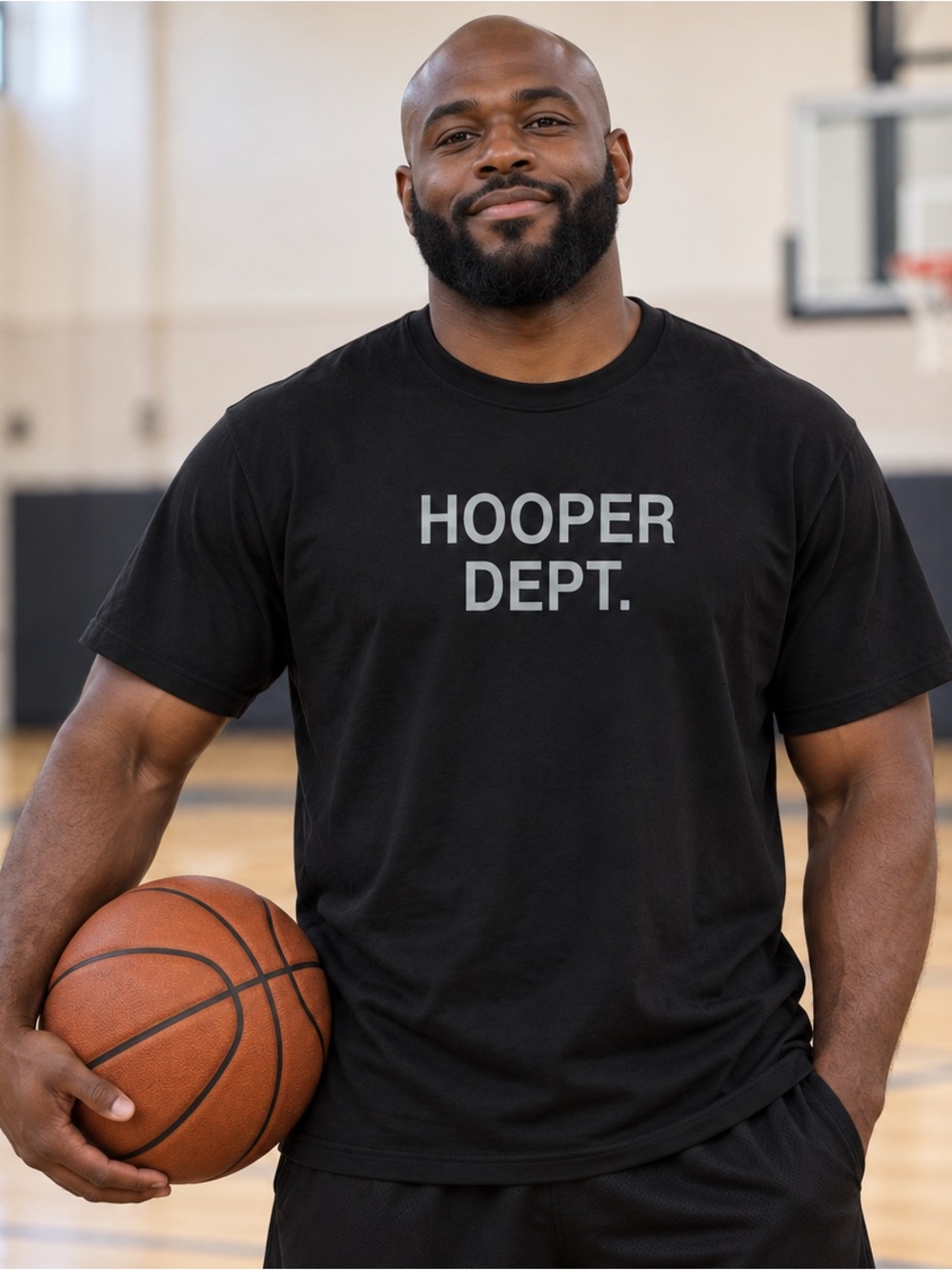 Men’s XL Hooper Dept Basketball Graphic Black T-Shirt Ringspun Cotton